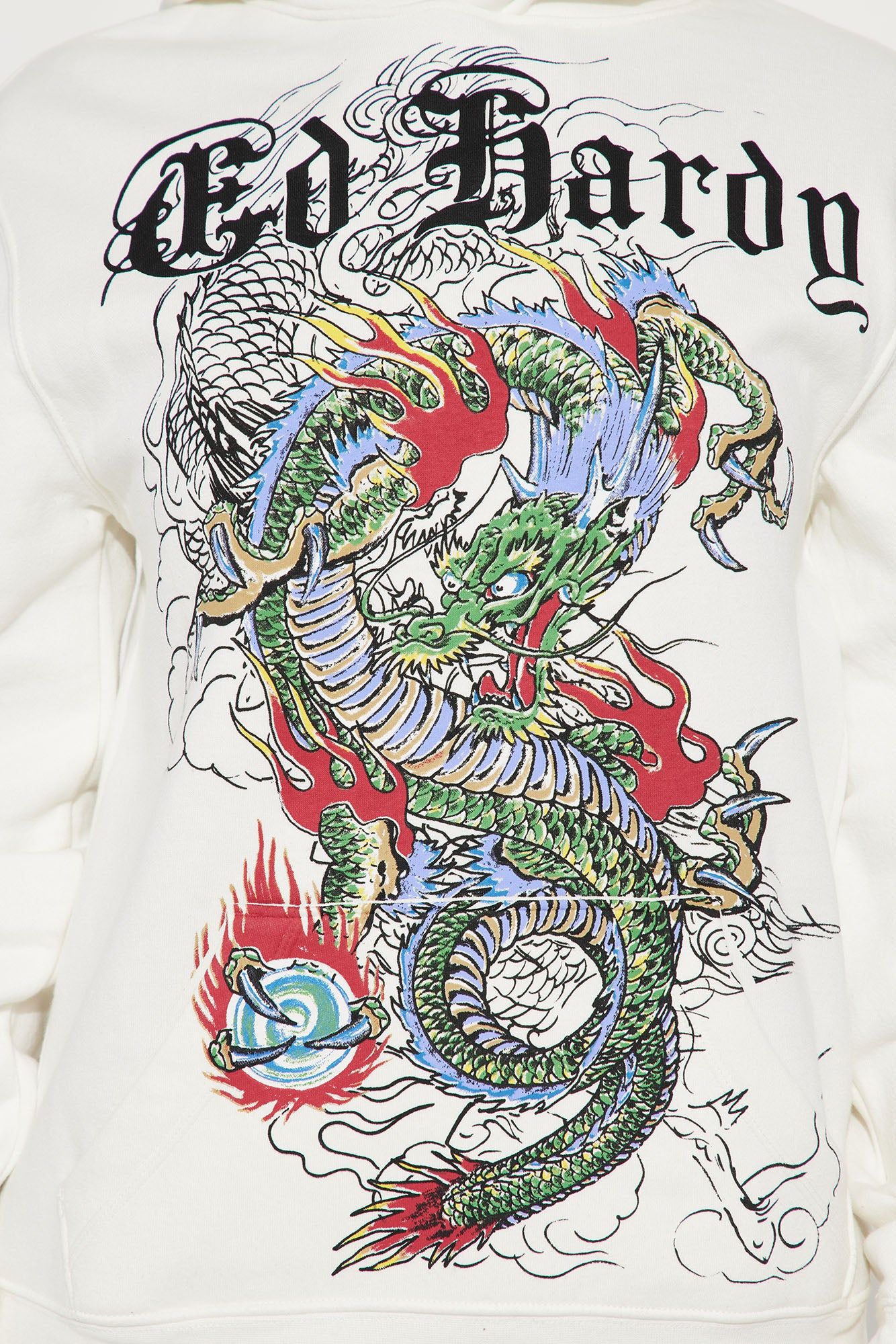 Ed Hardy Dragon Hoodie - Ivory sold by Fashion Nova product image thumbnail 3