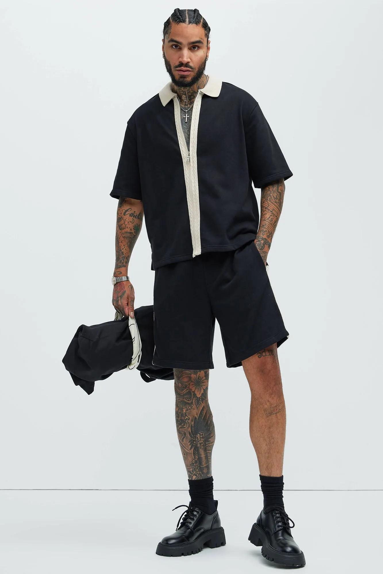 Luka Zipper Shirt - Black/combo sold by Fashion Nova product image thumbnail 2