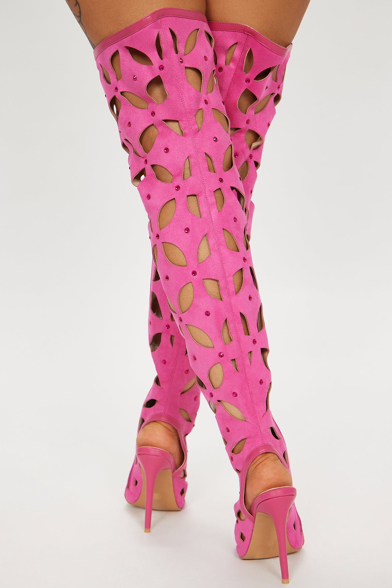 Come Closer Over The Knee Heeled Boots - Pink sold by Fashion Nova product image thumbnail 4