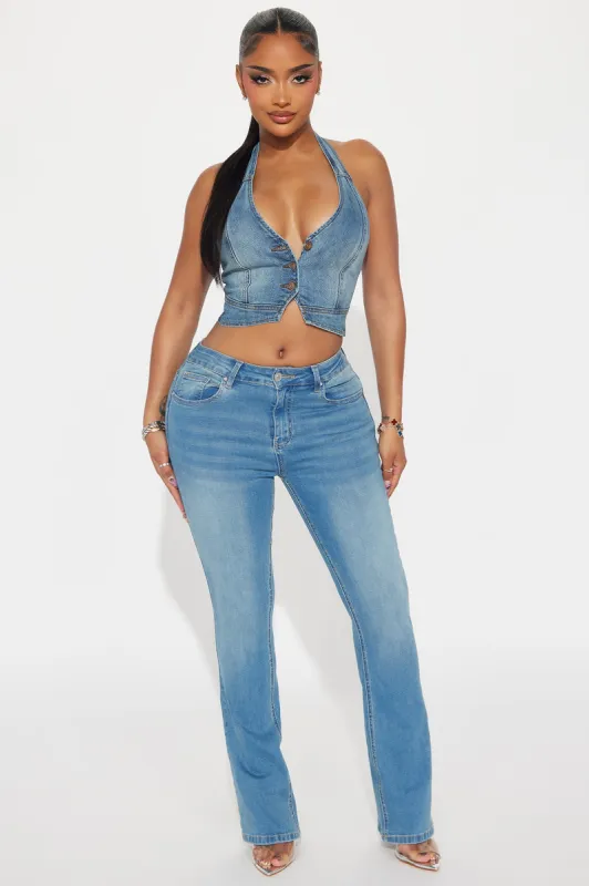 Play By My Rules Stretch Bootcut Jeans - Light Wash sold by Fashion Nova