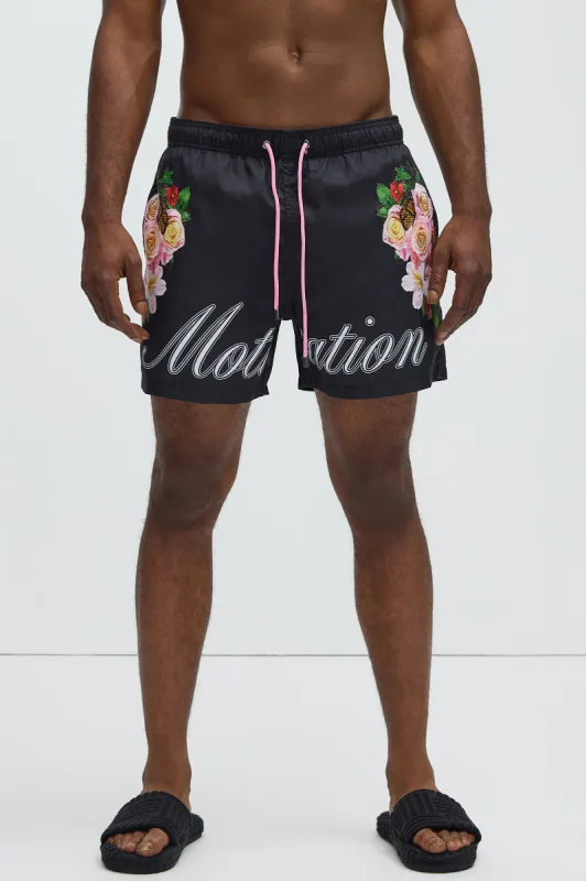 Motivation Swim Trunk - Black sold by Fashion Nova