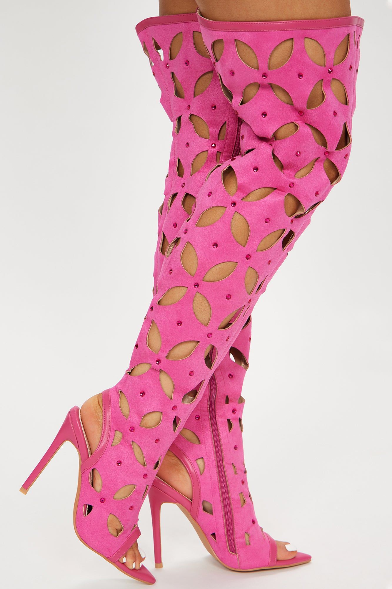 Come Closer Over The Knee Heeled Boots - Pink sold by Fashion Nova product image thumbnail 2