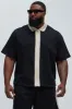 Luka Zipper Shirt - Black/combo sold by Fashion Nova