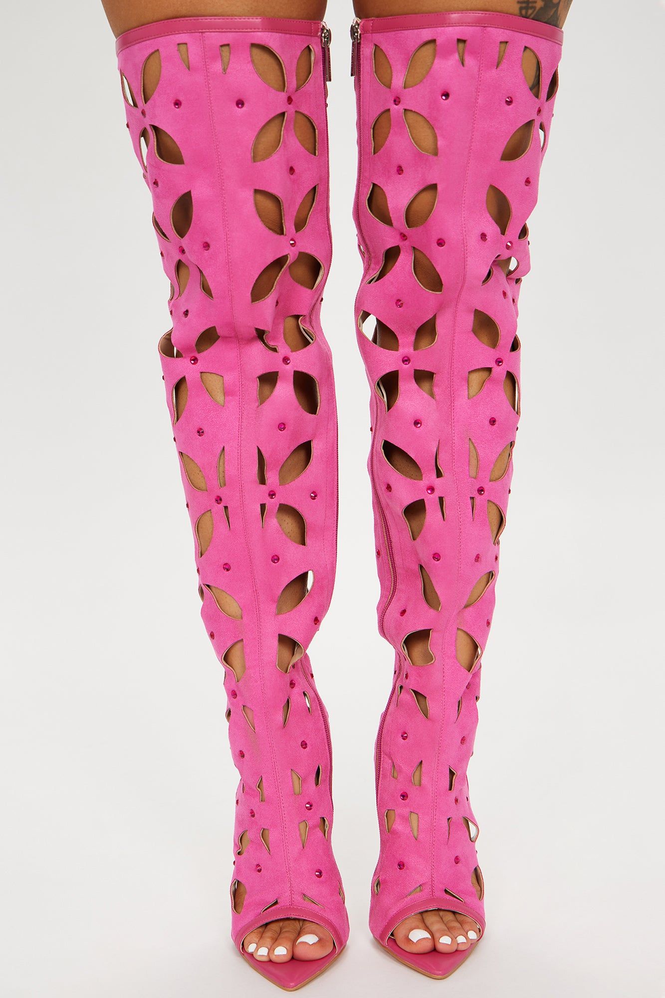 Come Closer Over The Knee Heeled Boots - Pink sold by Fashion Nova product image thumbnail 3