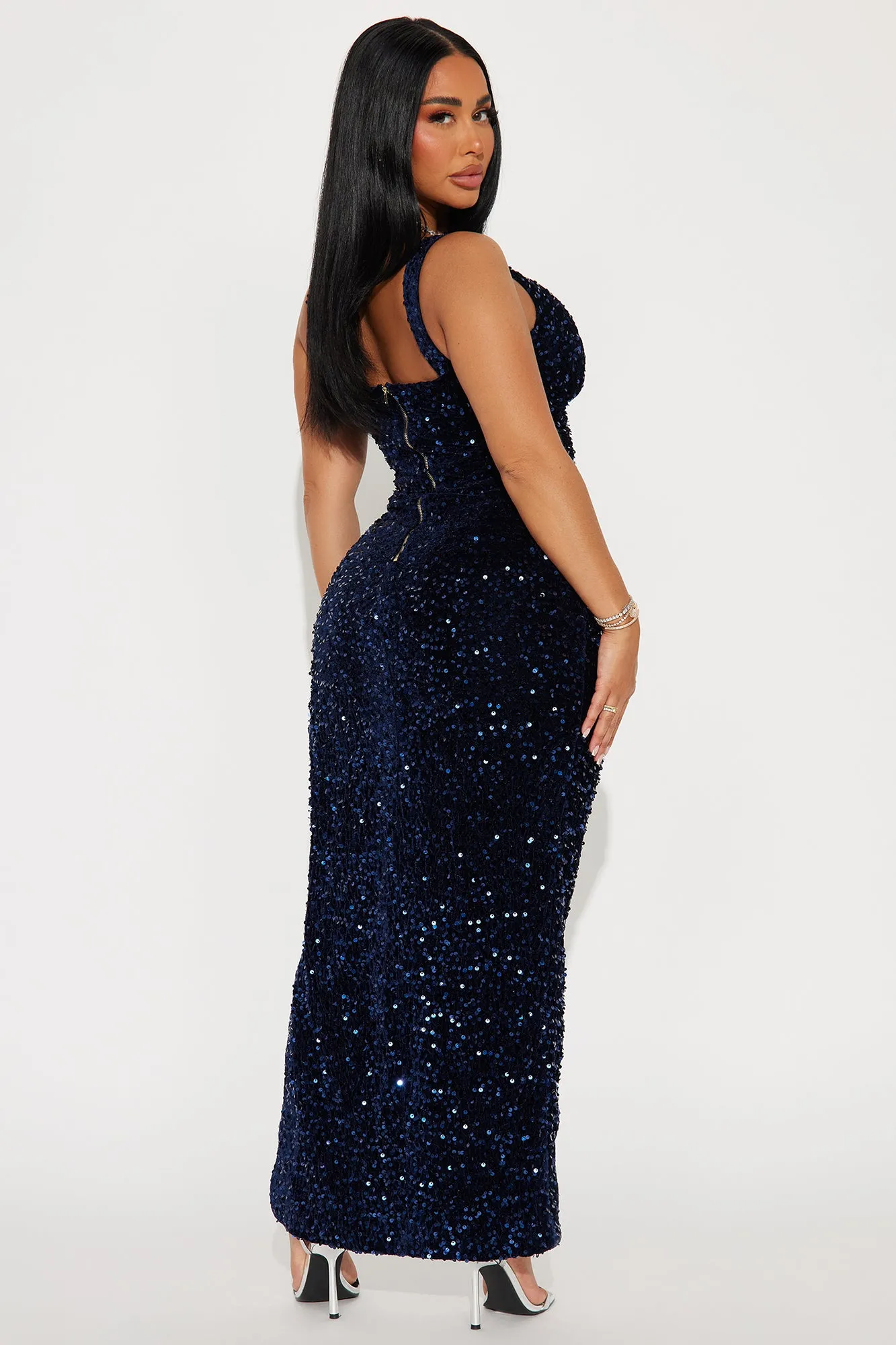 Claudia Sequin Maxi Dress - Navy sold by Fashion Nova product image thumbnail 3