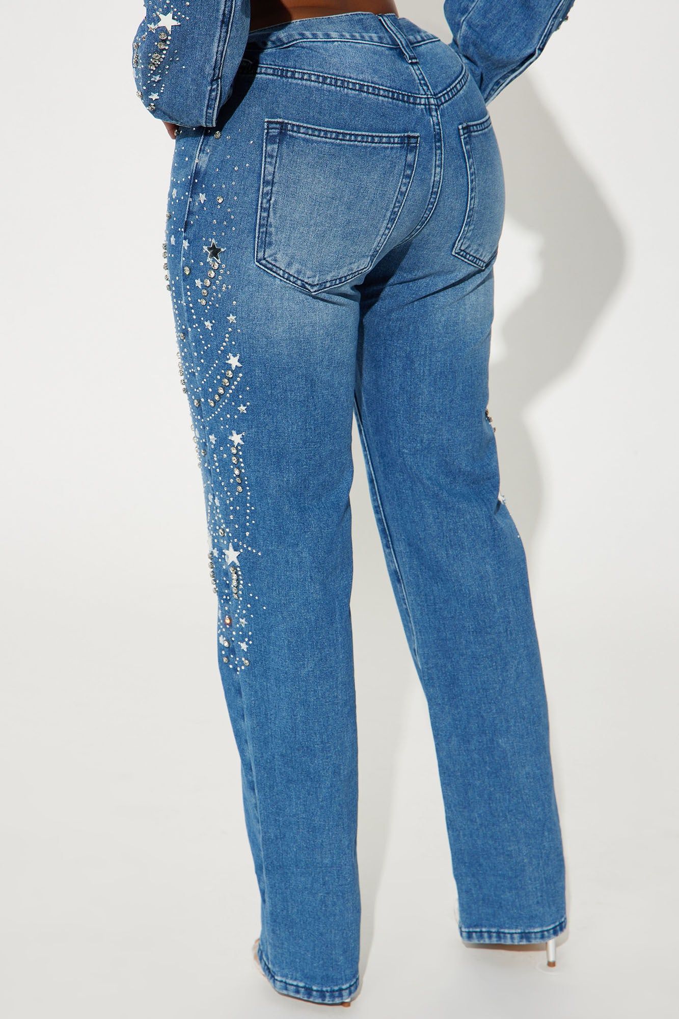 Starstruck Embellished Straight Leg Jeans - Medium Wash sold by Fashion Nova product image thumbnail 4