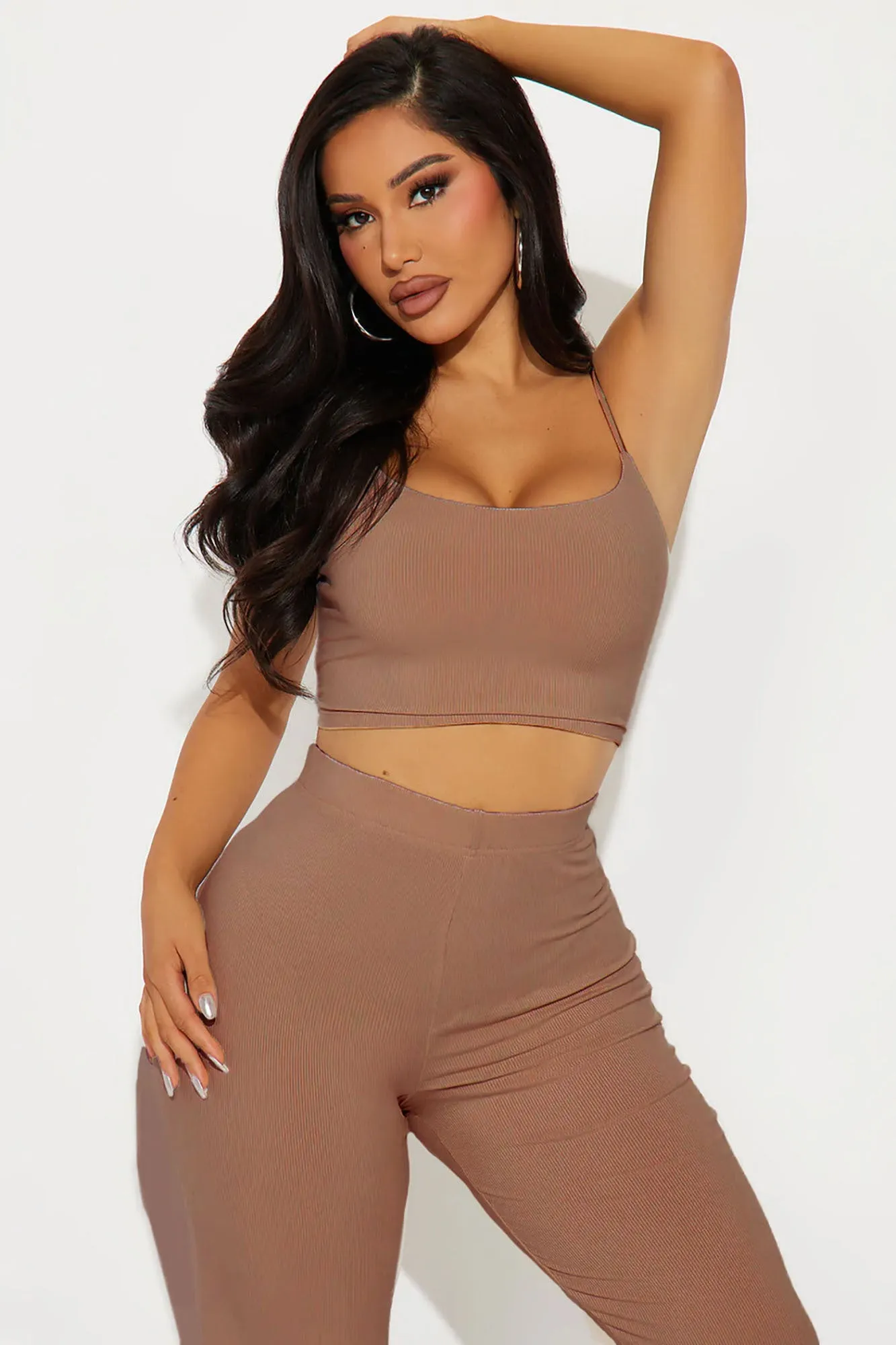 Sleepy Mood Ribbed PJ Pant Set - Mocha sold by Fashion Nova product image thumbnail 2