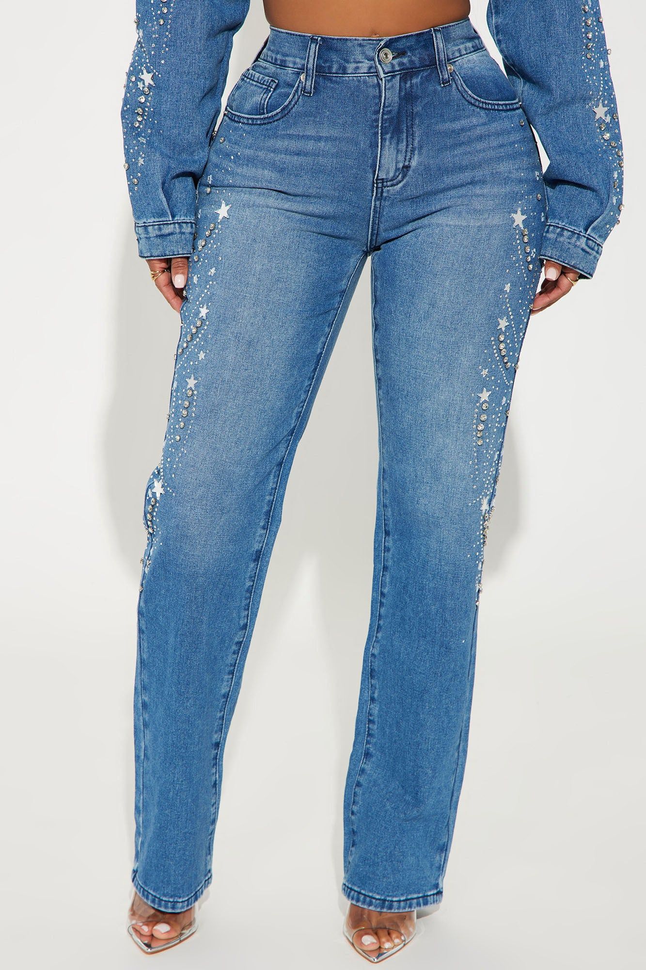 Starstruck Embellished Straight Leg Jeans - Medium Wash sold by Fashion Nova product image thumbnail 2