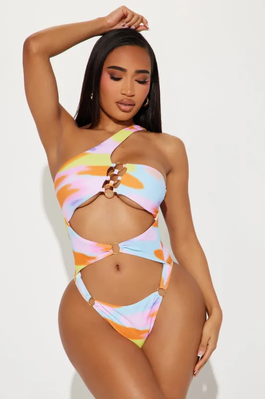 Lanie O Rings Cutout 1 Piece Swimsuit - Purple/combo sold by Fashion Nova