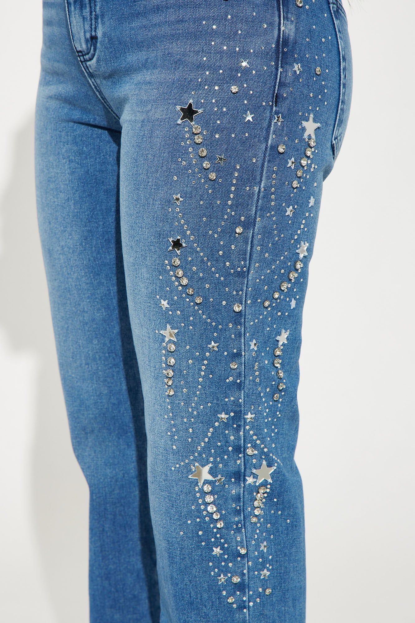 Starstruck Embellished Straight Leg Jeans - Medium Wash sold by Fashion Nova product image thumbnail 3