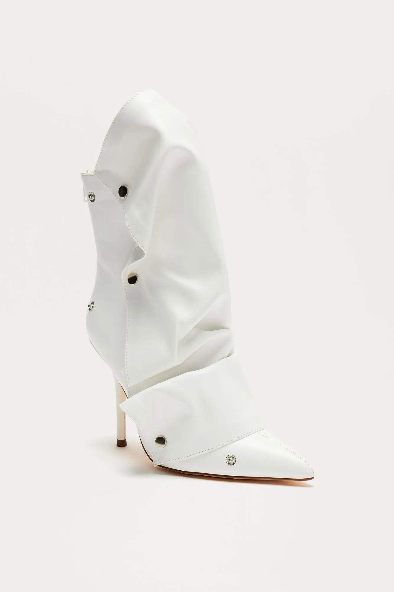 Scarlett Snap Button Booties - White sold by Fashion Nova product image thumbnail 3