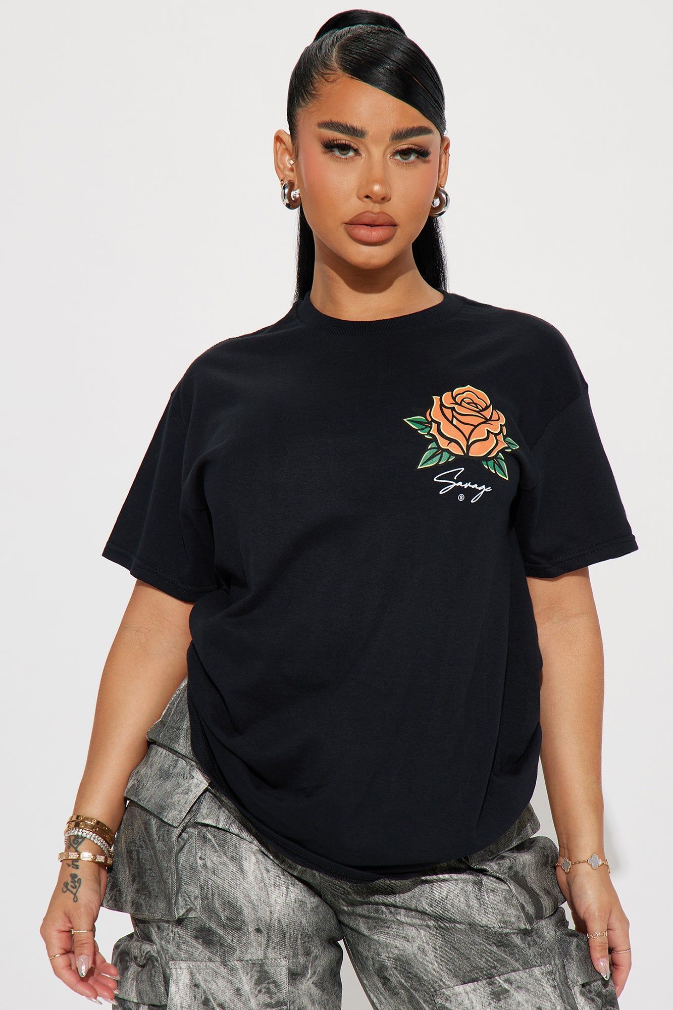 Forever Savage Graphic T-Shirt - Black sold by Fashion Nova