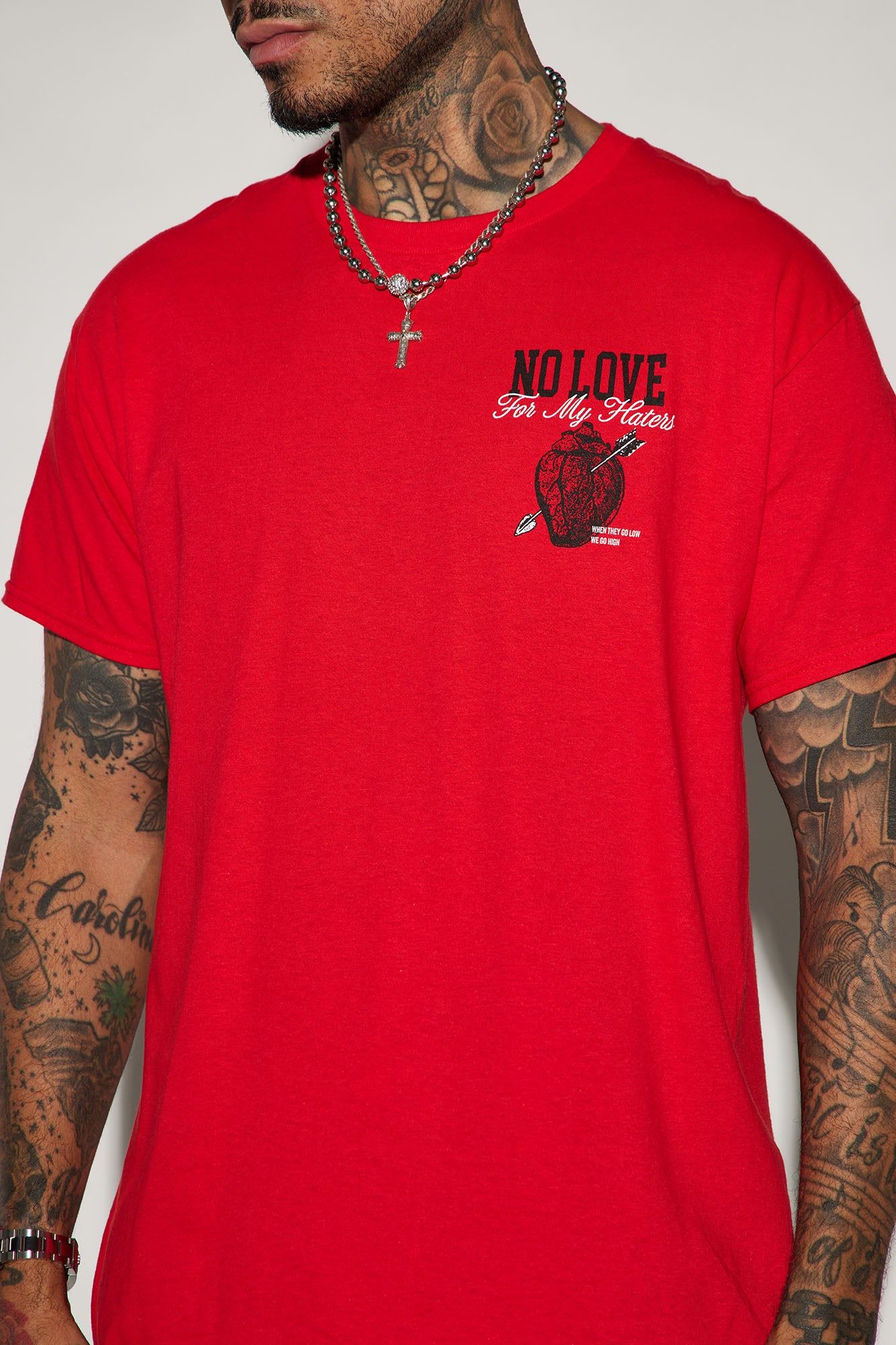 No Love For My Haters Short Sleeve Tee - Red sold by Fashion Nova product image thumbnail 3