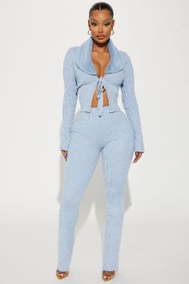Sincerely Yours Sweater Pant Set - Light Blue made by Fashion Nova