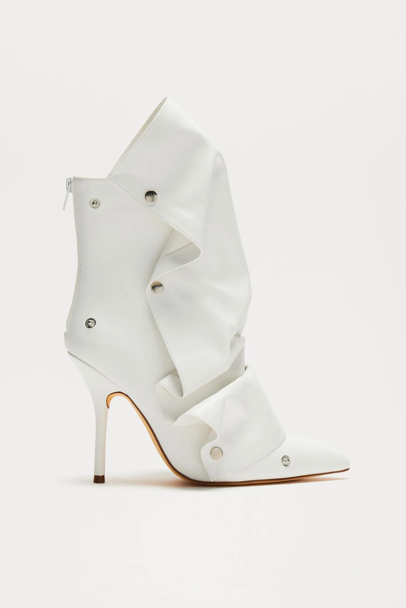 Scarlett Snap Button Booties - White sold by Fashion Nova