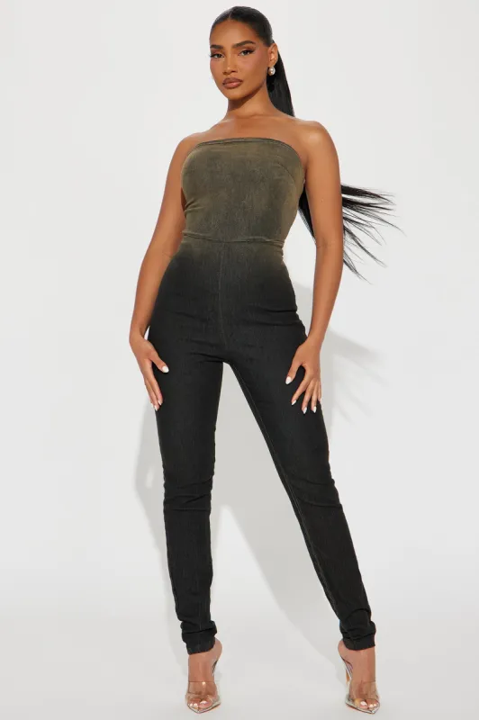 Lian Denim Jumpsuit - Black Wash sold by Fashion Nova