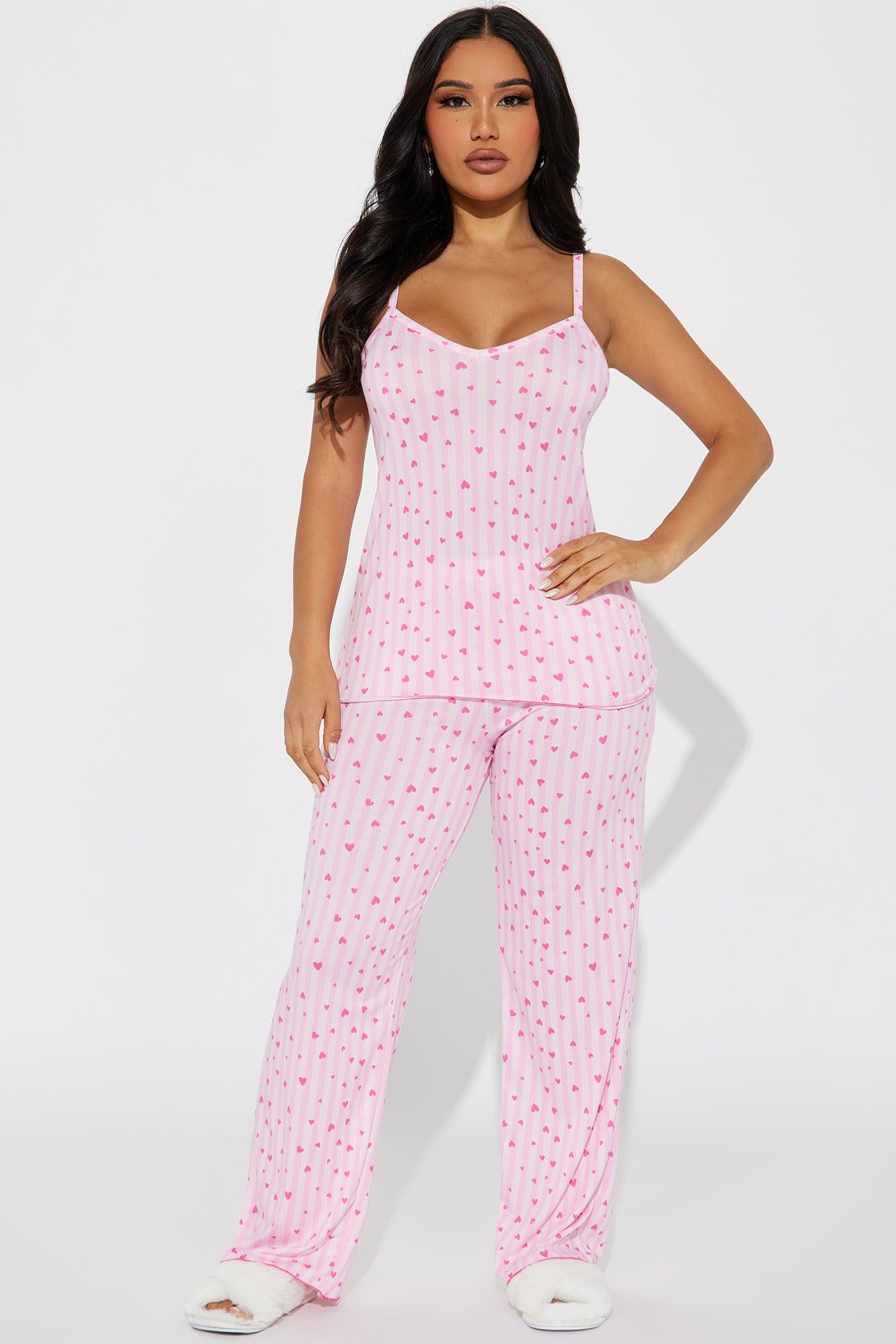 Falling In Love PJ Pant Set - Pink sold by Fashion Nova