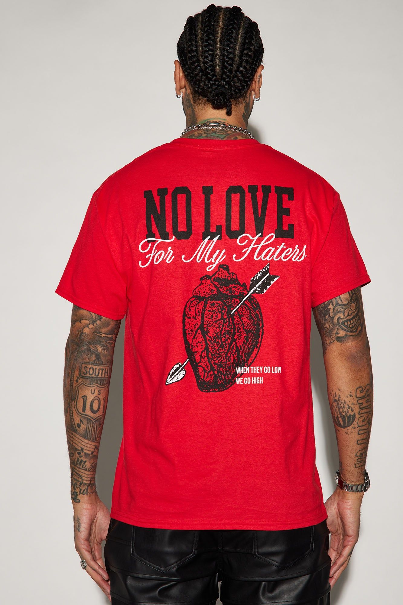 No Love For My Haters Short Sleeve Tee - Red sold by Fashion Nova product image thumbnail 4