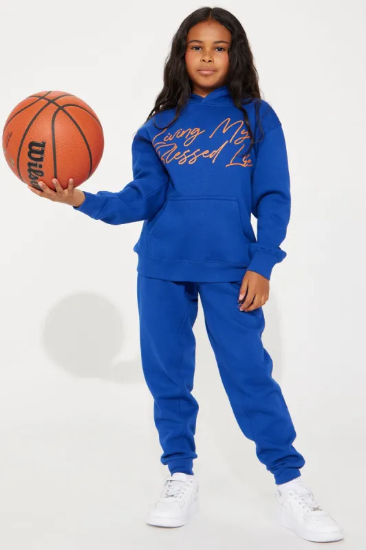 Mini Living My Blessed Life Jogger - Royal sold by Fashion Nova