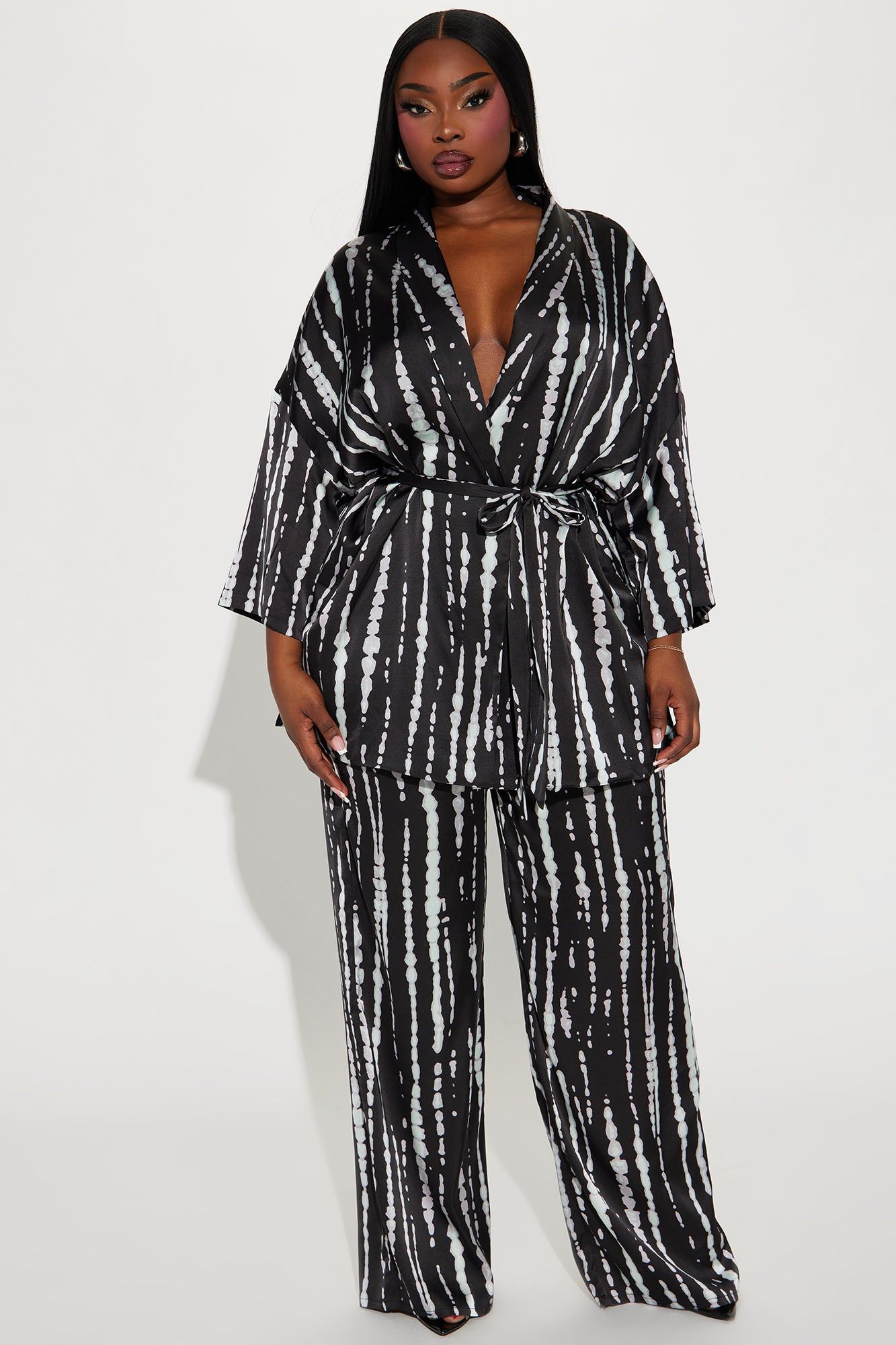 Jamie Satin Pant Set - Black/combo sold by Fashion Nova product image thumbnail 4