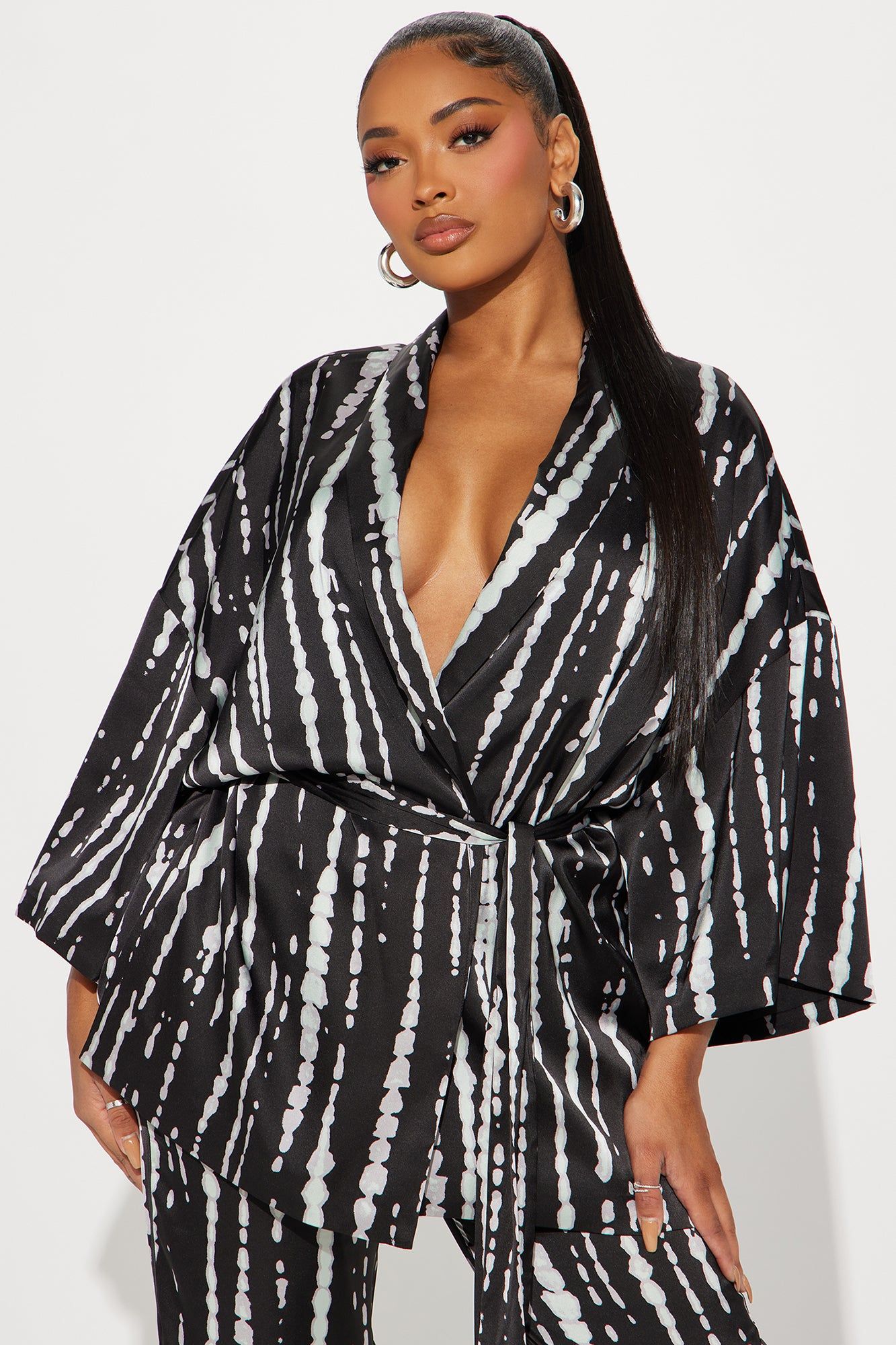 Jamie Satin Pant Set - Black/combo sold by Fashion Nova product image thumbnail 2