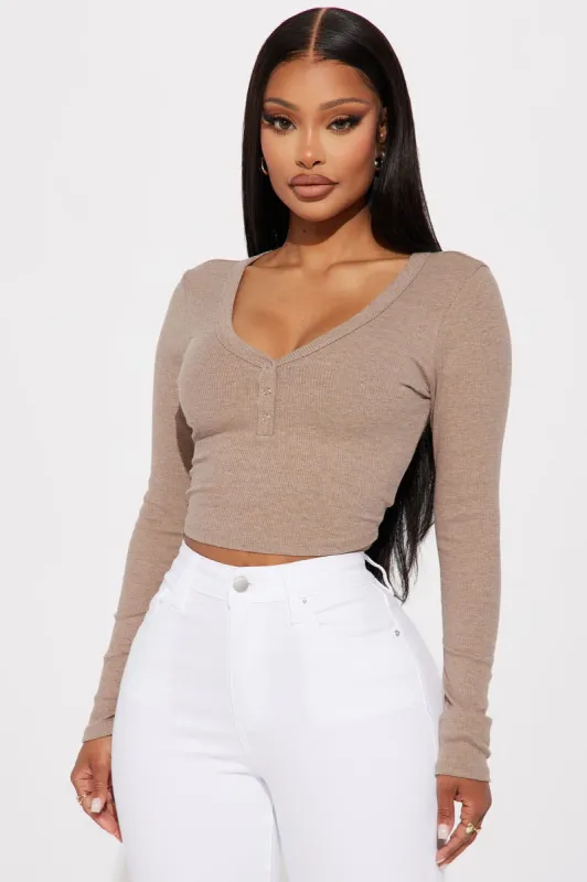 Nikki Ribbed Top - Mocha sold by Fashion Nova