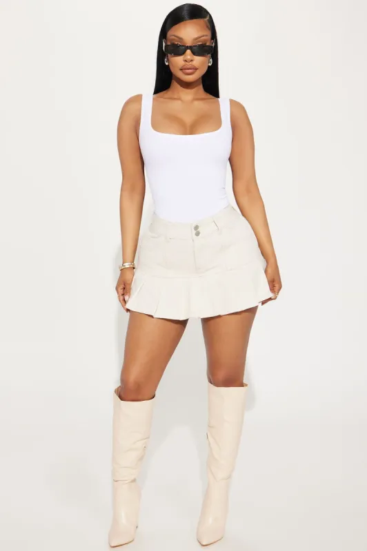 True To Self Pleated Mini Skirt - Stone sold by Fashion Nova