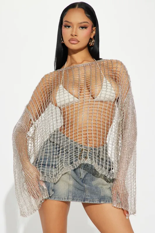 Mac Metallic Sweater - Silver sold by Fashion Nova