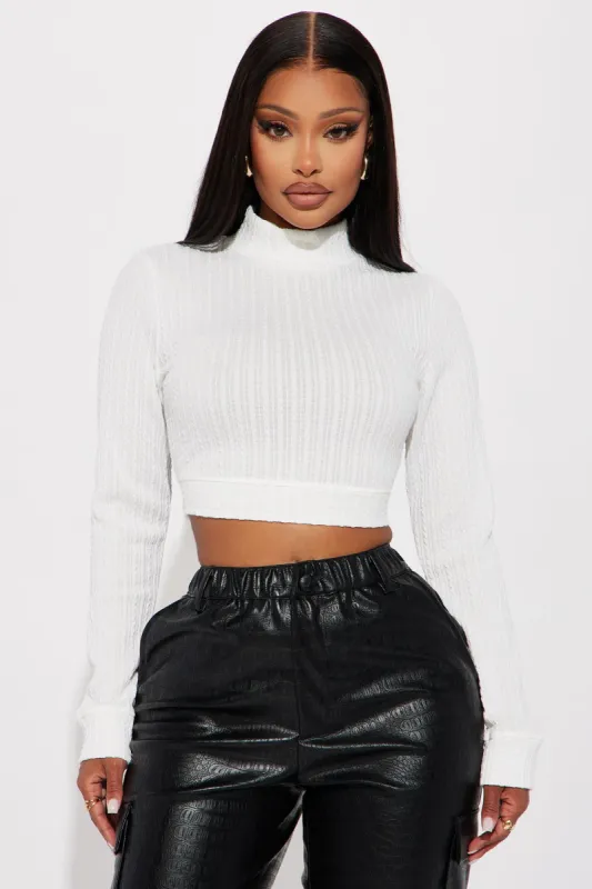 Autumn Long Sleeve Crop Top - Off White sold by Fashion Nova