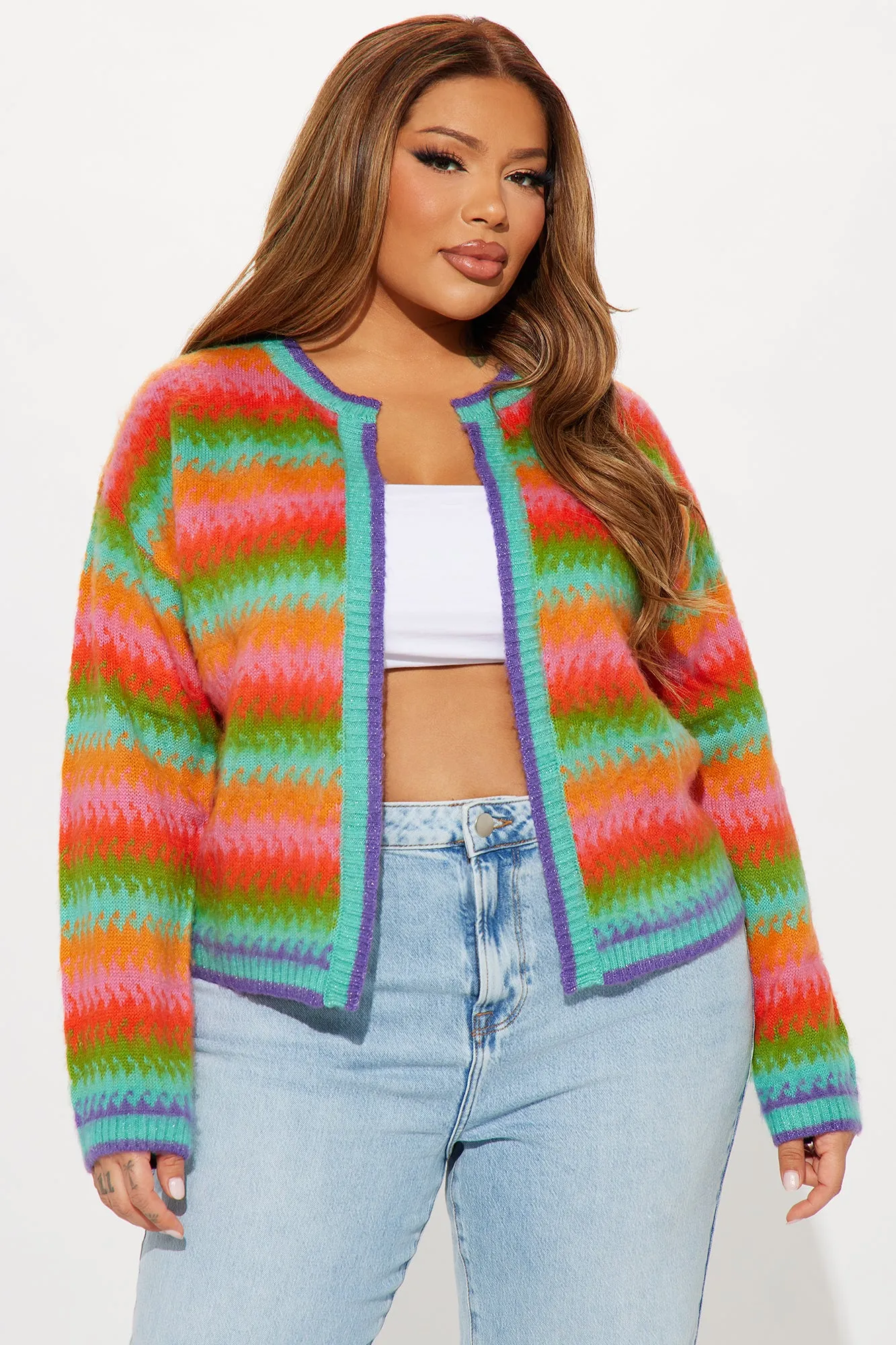 Bright Side Striped Cardigan - Multi Color sold by Fashion Nova product image thumbnail 4
