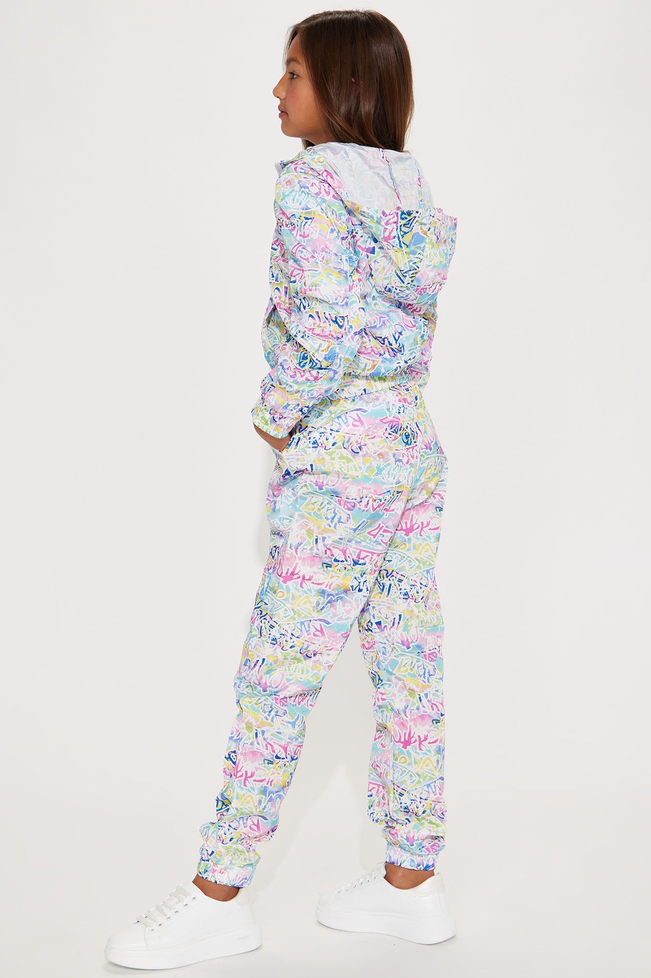 Mini Cozy Knit Zip Up Jogger Set - White/combo sold by Fashion Nova product image thumbnail 3