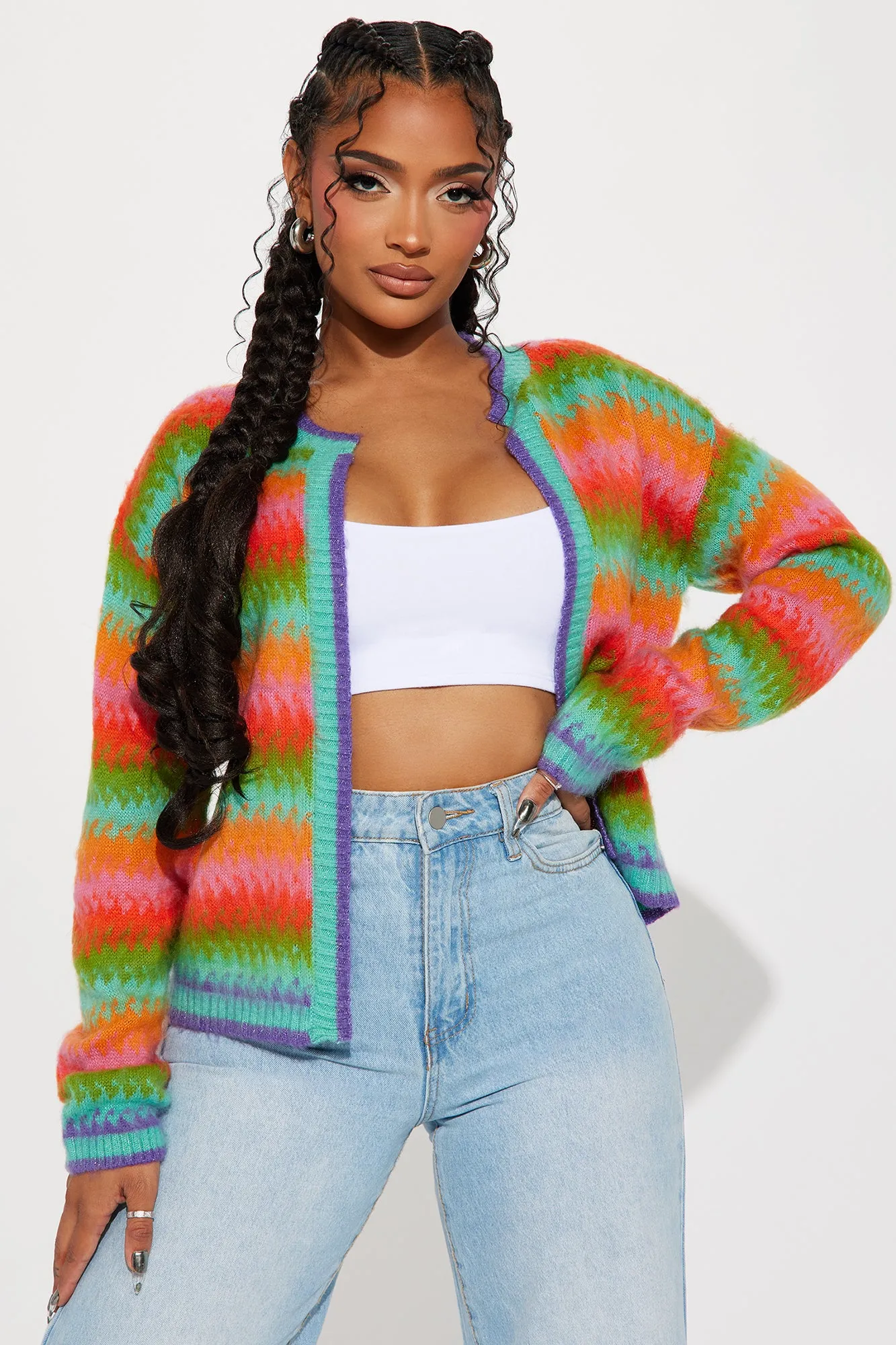 ★on&on★ Stripe Color Mix Cardigan NEK4SD250 art-of-the-stripe-