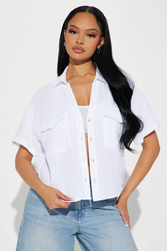 Mae Shirt - White sold by Fashion Nova