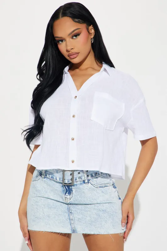 Rowan Shirt - White sold by Fashion Nova