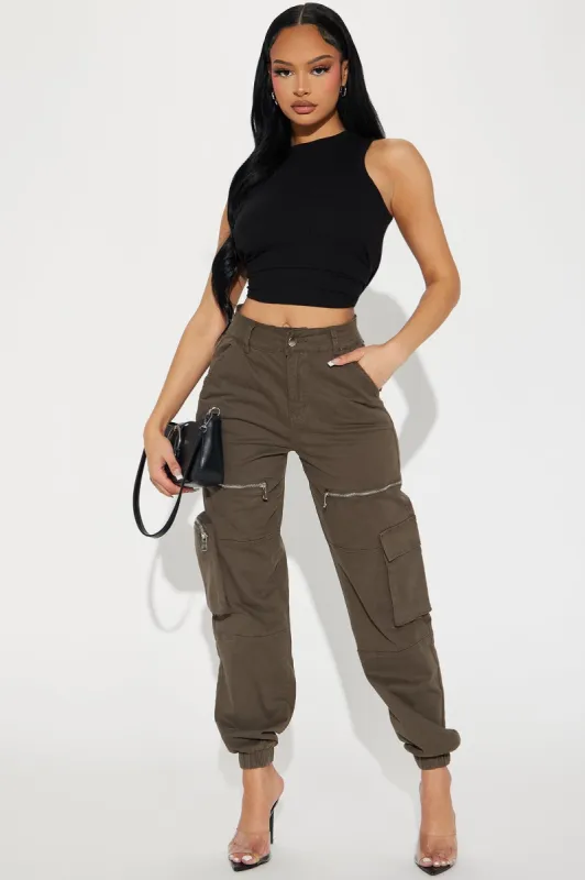 Your Favorite Girl Cargo Jogger - Olive sold by Fashion Nova