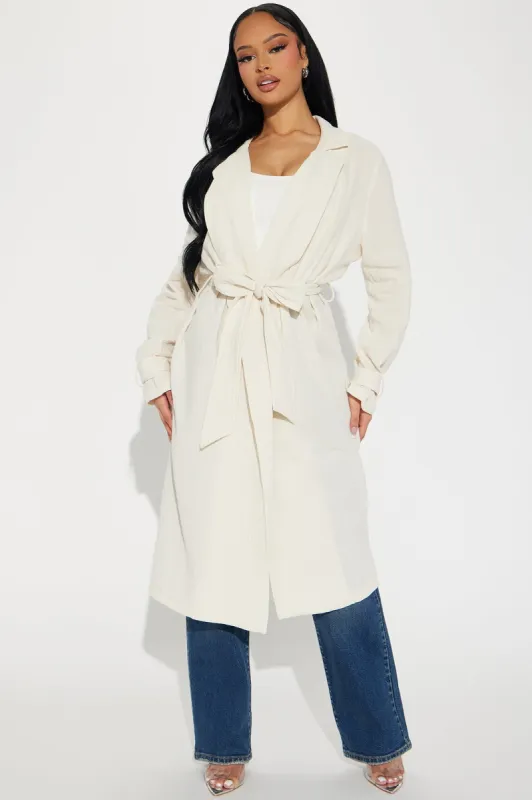 Take Me On A Vacay Linen Trench - Cream sold by Fashion Nova