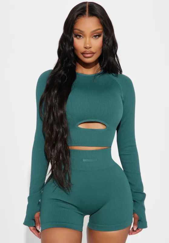 Breaking Ground Effortless Seamless Active Top - Teal sold by Fashion Nova