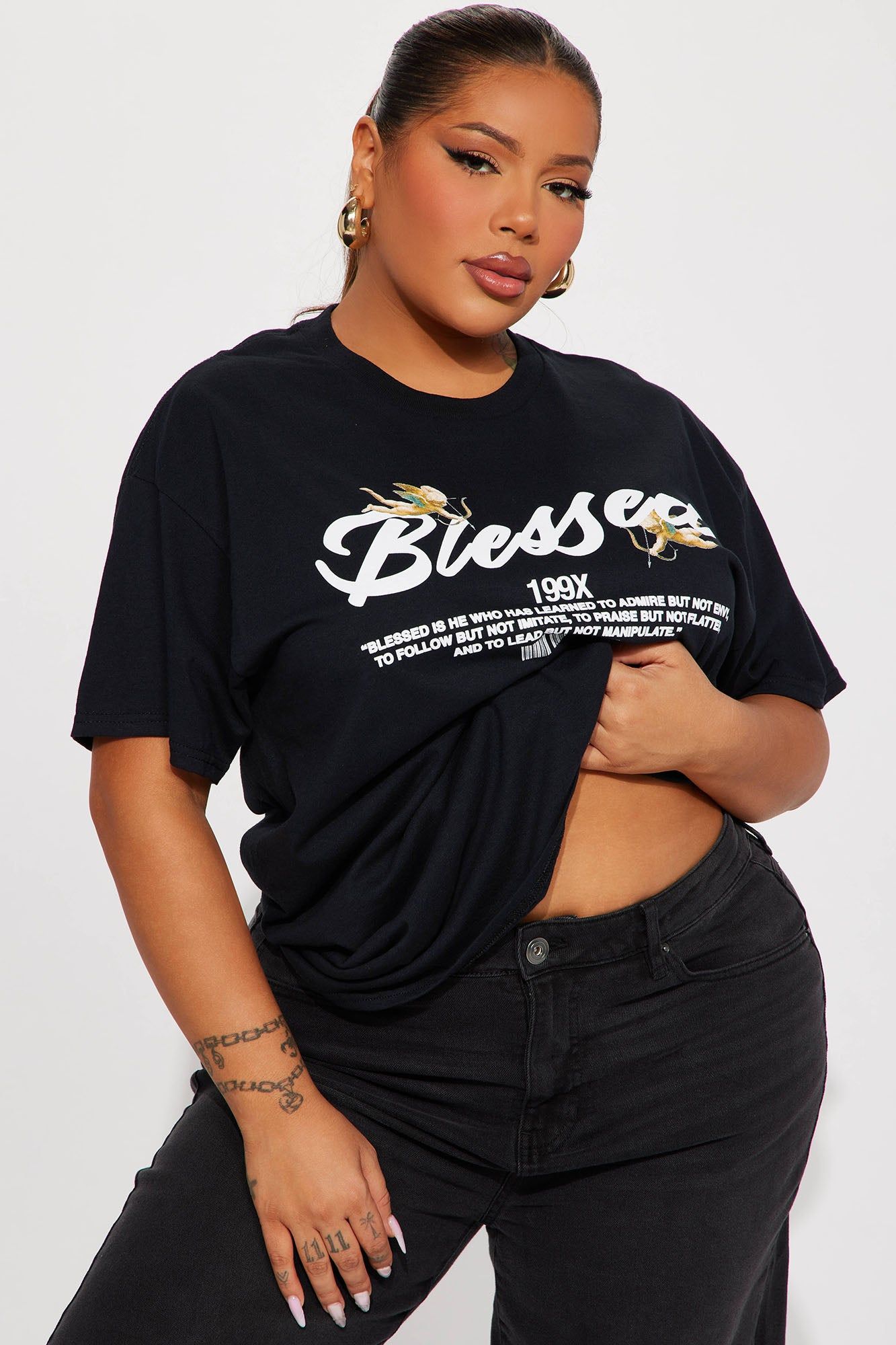 Angel Baby Blessed Graphic Tee - Black sold by Fashion Nova product image thumbnail 4