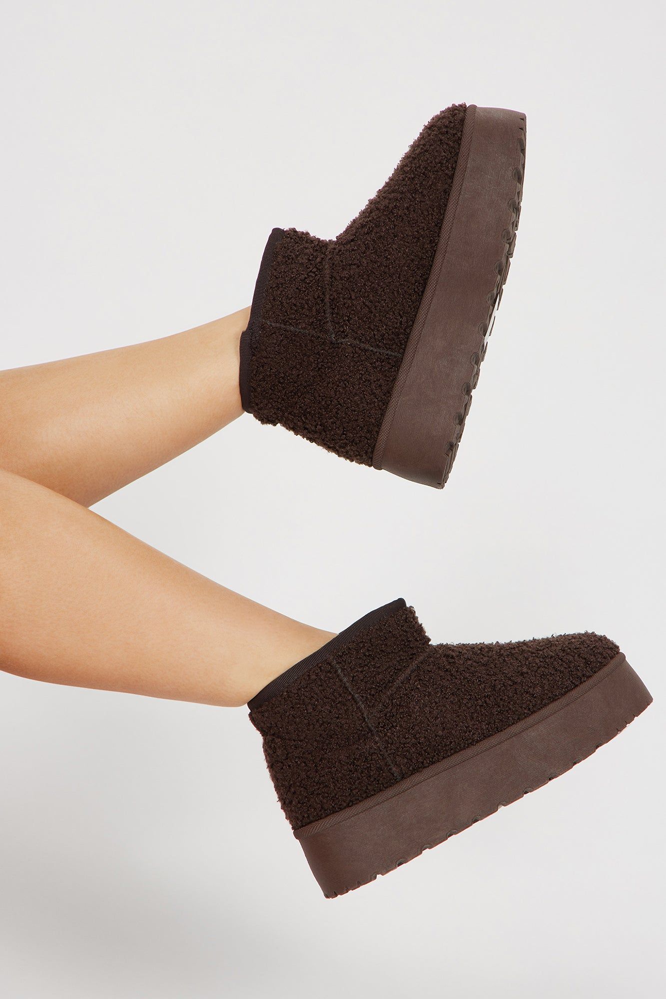 Always Cozy Booties - Brown sold by Fashion Nova