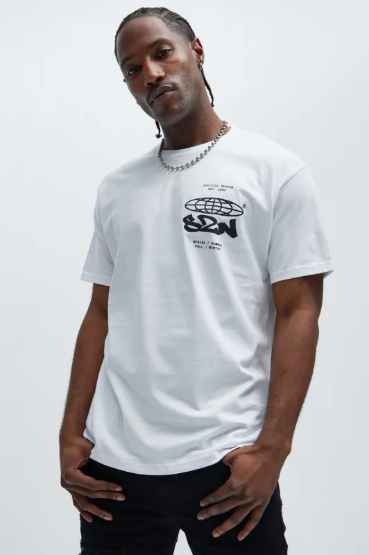 SZN Stacked Short Sleeve Tee - White sold by Fashion Nova