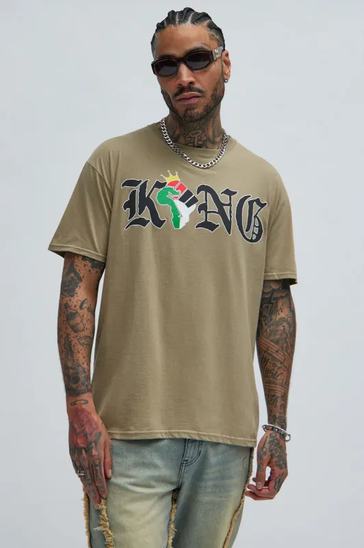 Forever Free King Short Sleeve Tee - Khaki sold by Fashion Nova