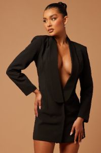 Fabiana Blazer Mini Dress - Black sold by Fashion Nova