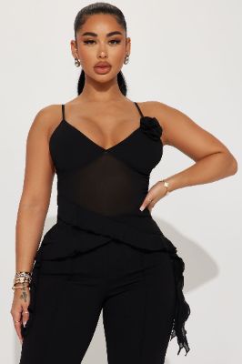 Vanessa Cami Top - Black sold by Fashion Nova
