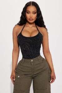 Ari Washed Bodysuit - Black Wash sold by Fashion Nova