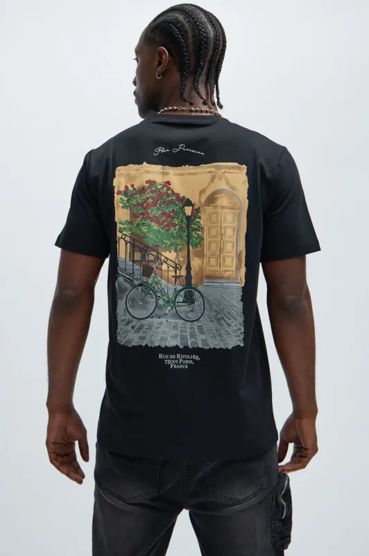 La Bicyclette Short Sleeve Tee - Black sold by Fashion Nova