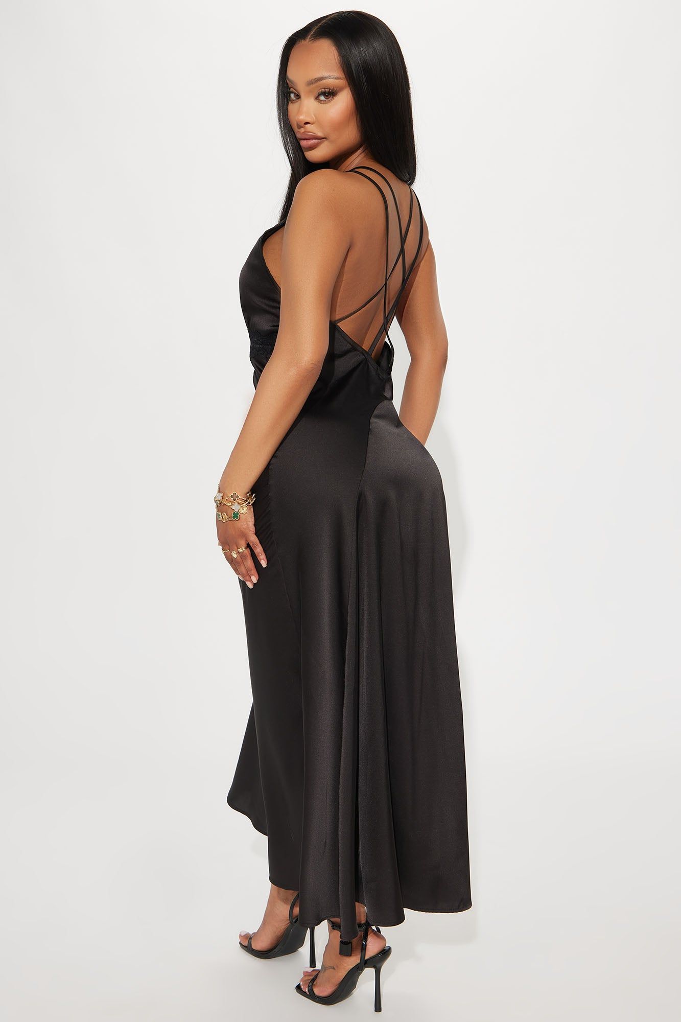 Serenity Satin Maxi Dress - Black sold by Fashion Nova product image thumbnail 3