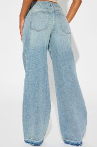 Sweet Release Tinted Baggy Jeans - Light Wash sold by Fashion Nova