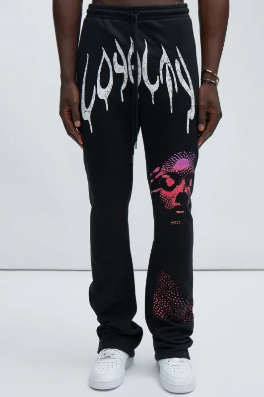 Shad Of Loyalty Flare Sweatpant - Black sold by Fashion Nova