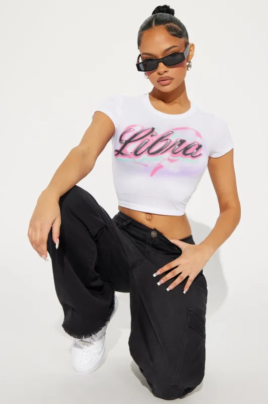 Libra Energy Fitted Tee - White sold by Fashion Nova