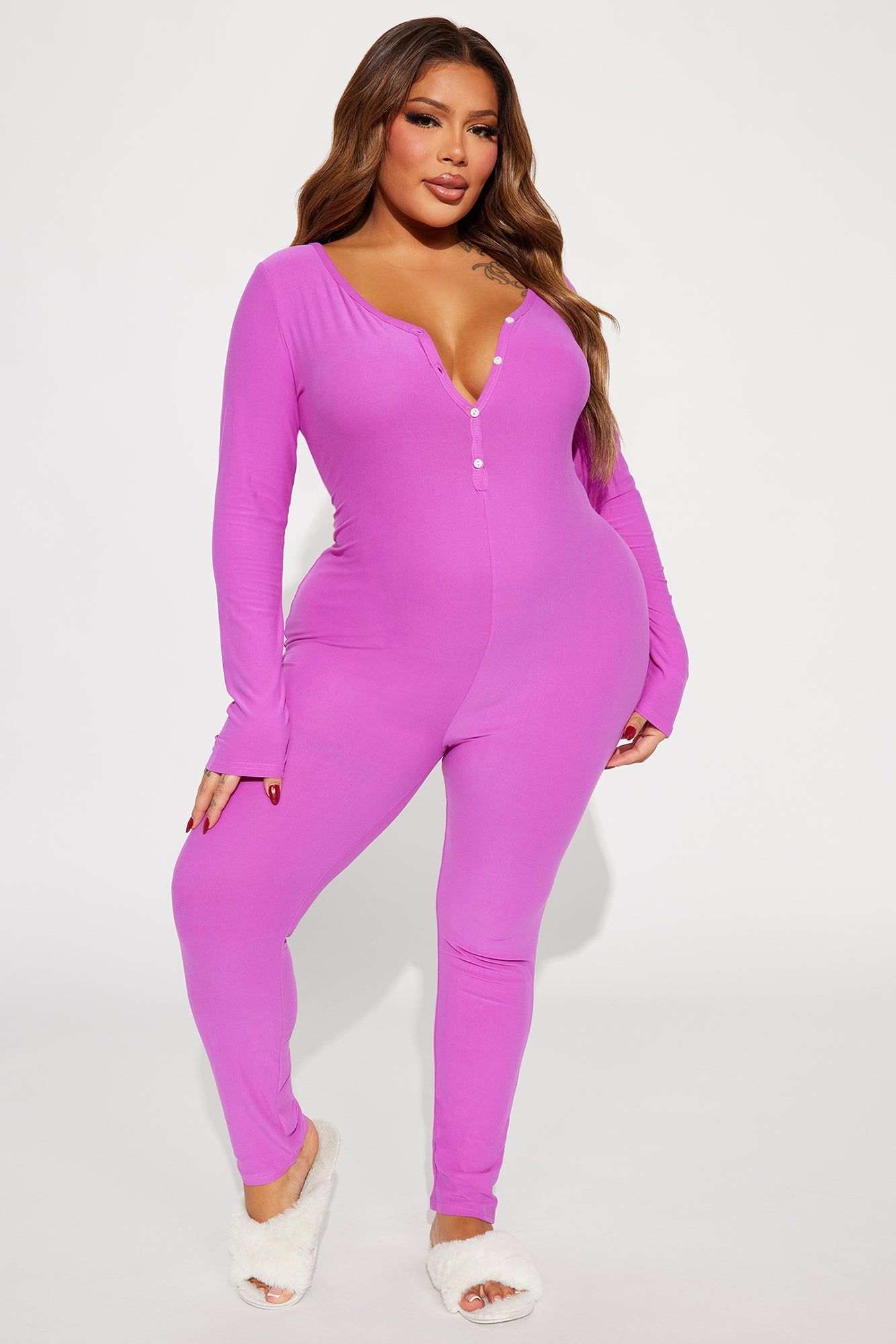 Malibu PJ Jumpsuit Onesie - Purple sold by Fashion Nova product image thumbnail 5